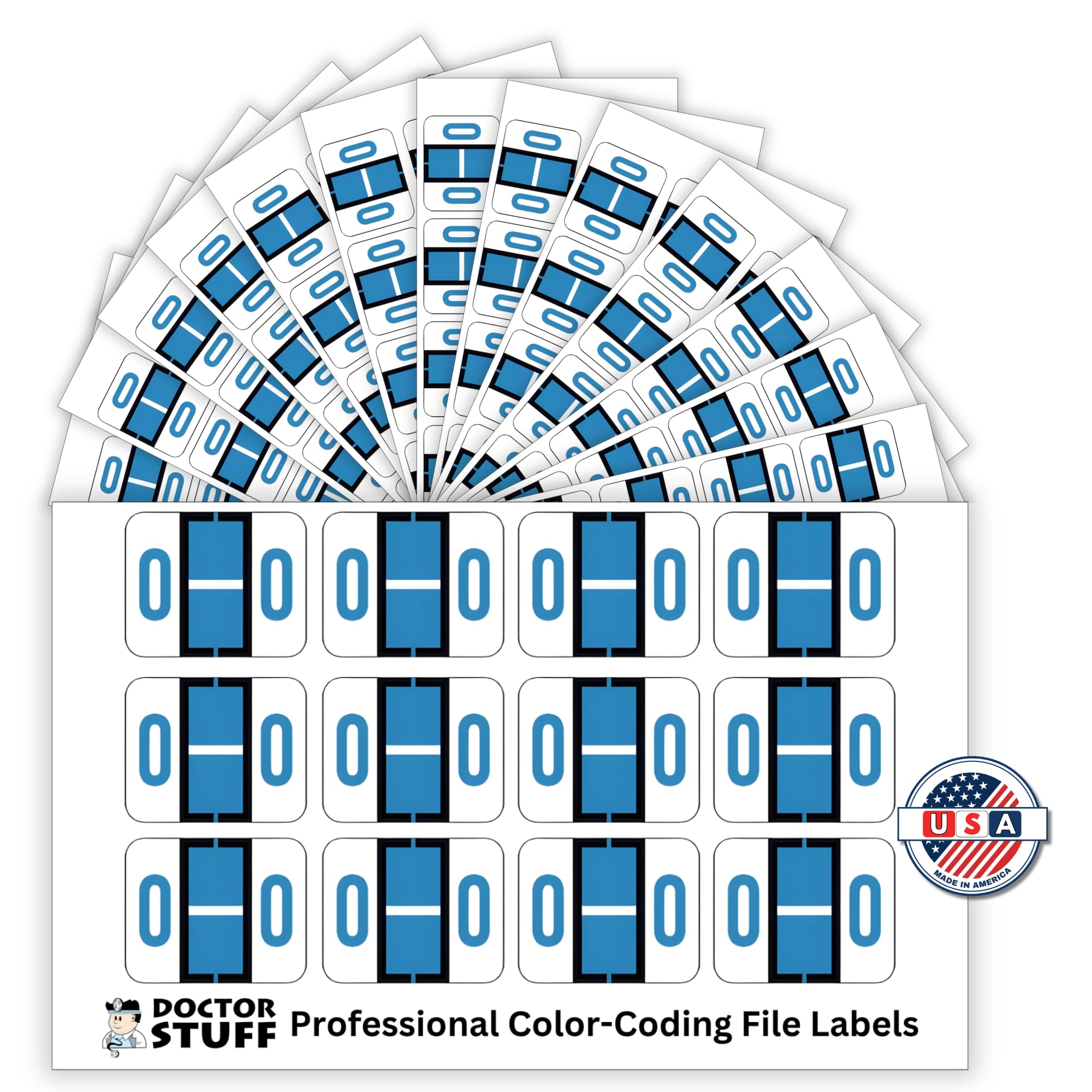 Doctor Stuff - File Folder Labels, Alphabet Letter O Stickers, Compatible with Smead BCCR/BCCS - TPAM Series Alpha Stickers Blue, 1" x 1-1/4", 120