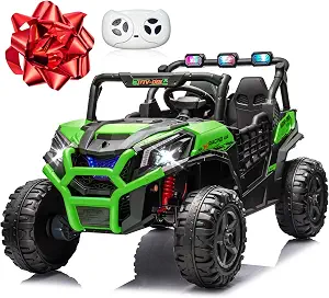 24V 2-Seater Ride-On Car for Kids, MOEYURO 800W Electric UTV with Remote, Bluetooth, LED Lights, and Suspension