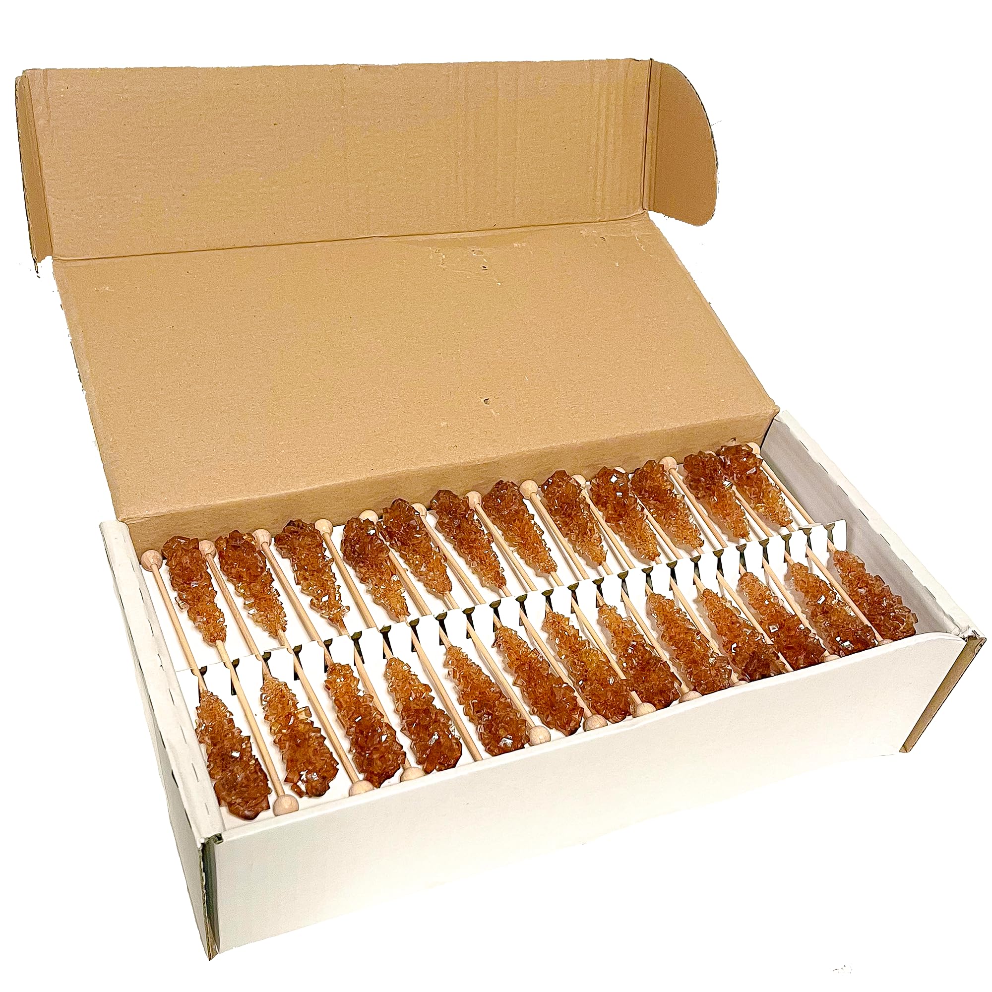 100 bâtonnets de sucre candi brun de 12,5 g | Sucre candi en bâtonnets | Bâtonnets de sucre candi | Sucre pour thé en bâtonnets