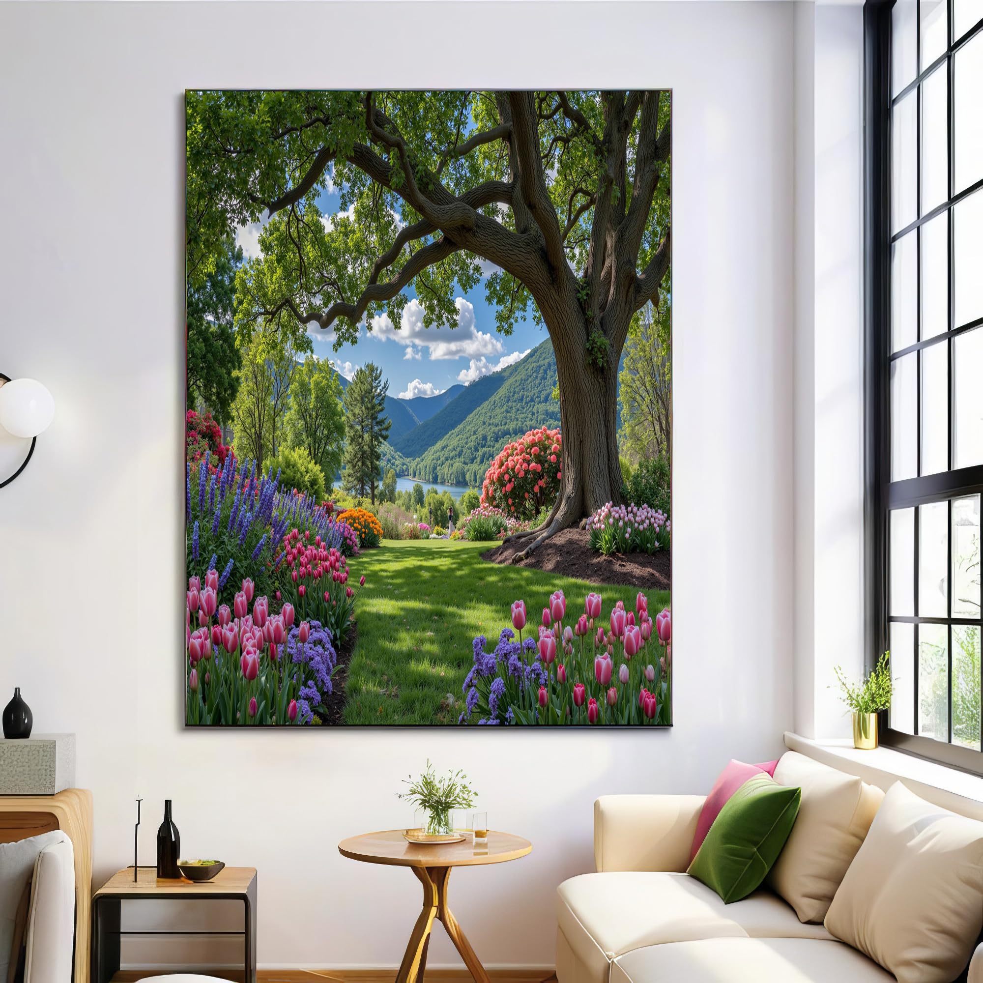 Cuadros de decoración GDJSMIN, elegantes lienzos de árboles altos de 60x90 cm 8