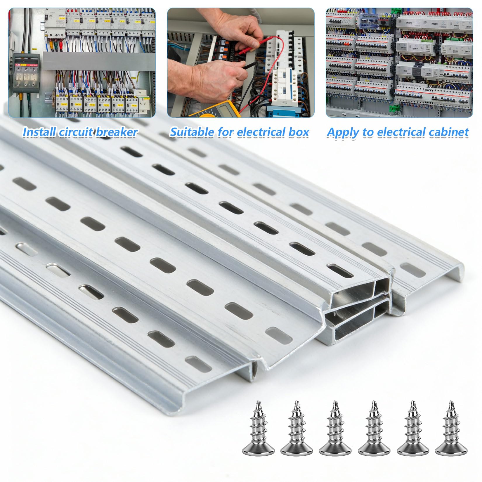 10 Pz Guida DIN, 200mm Barra DIN in Alluminio, Guide di Montaggio per quadri elettrici, prese, scatole di distribuzione, montaggio su guida, larghezza 35 mm/altezza 7,5 mm