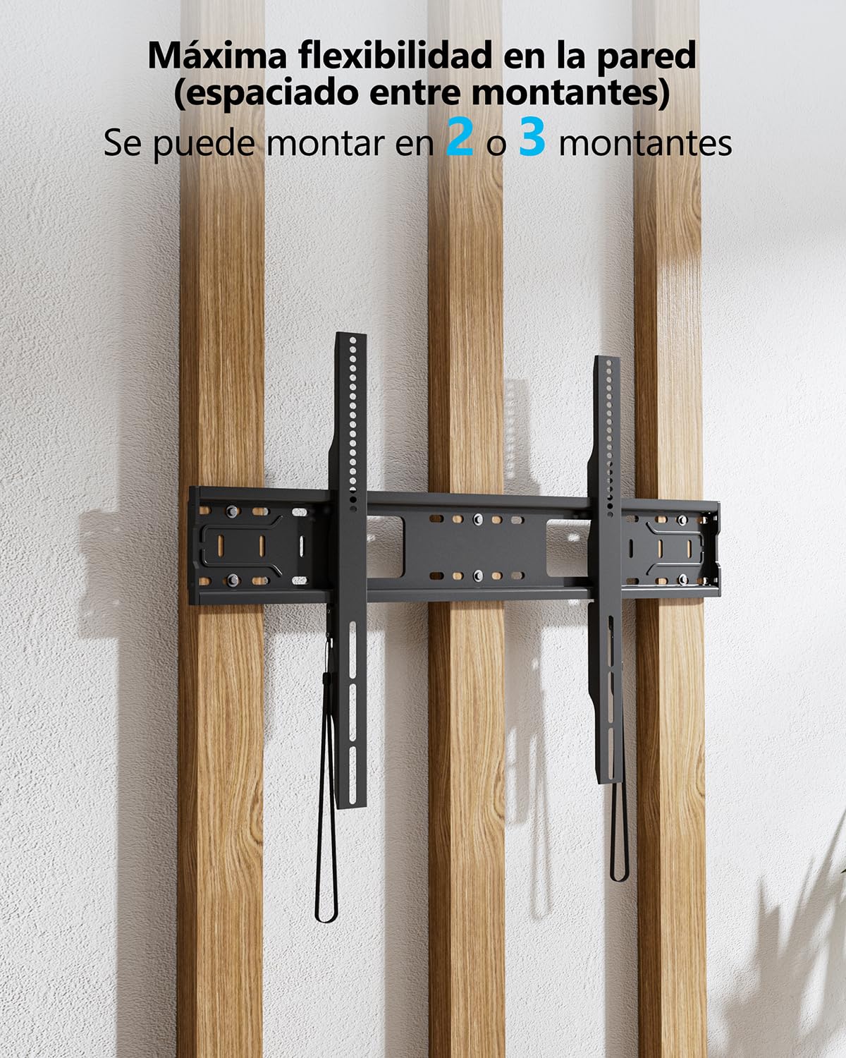 Soporte TV Pared Fijo Plano Ultra Delgado para 55-120 Pulgadas | Alta Resistencia Soporte TV Pared Capacidad hasta 125 kg para Televisores LED LCD Planos y Curvos, MAX VESA 900x600 mm