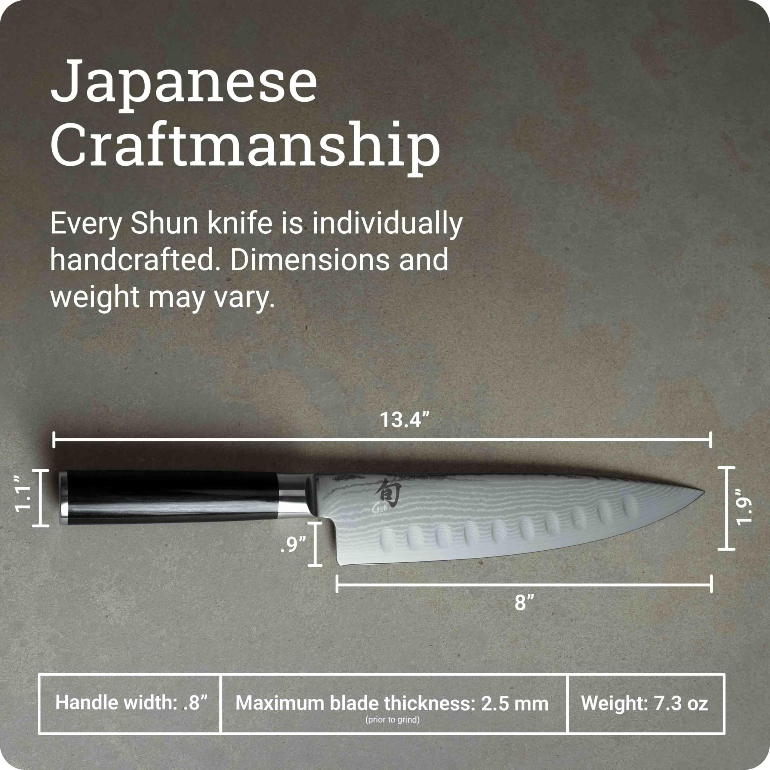  PAUL KNIFE 限定版 40周年記念 Shun Classic 8-Inch Chef's Knife with Scallops | Handcrafted