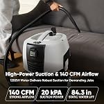 Dapper Supply Wet/Dry Dust Extractor/Vacuum with Auto HEPA Filter, 8 Gallon, Tool Auto-Start, 140 CFM, 20 kPa Suction, 2-Year Warranty – Ideal for Drywall, Jobsite Dust Collection, and General Cleanup