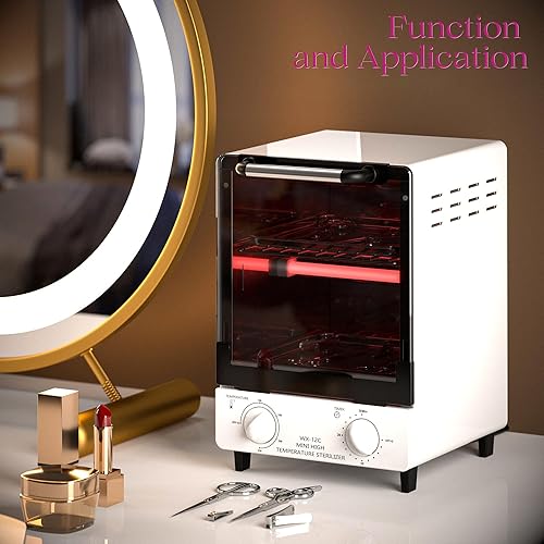 Miniatura 2 de Esterilizador para herramientas de uñas, caja seca multifuncional de limpieza de alta temperatura de 12L de acero inoxidable con control de