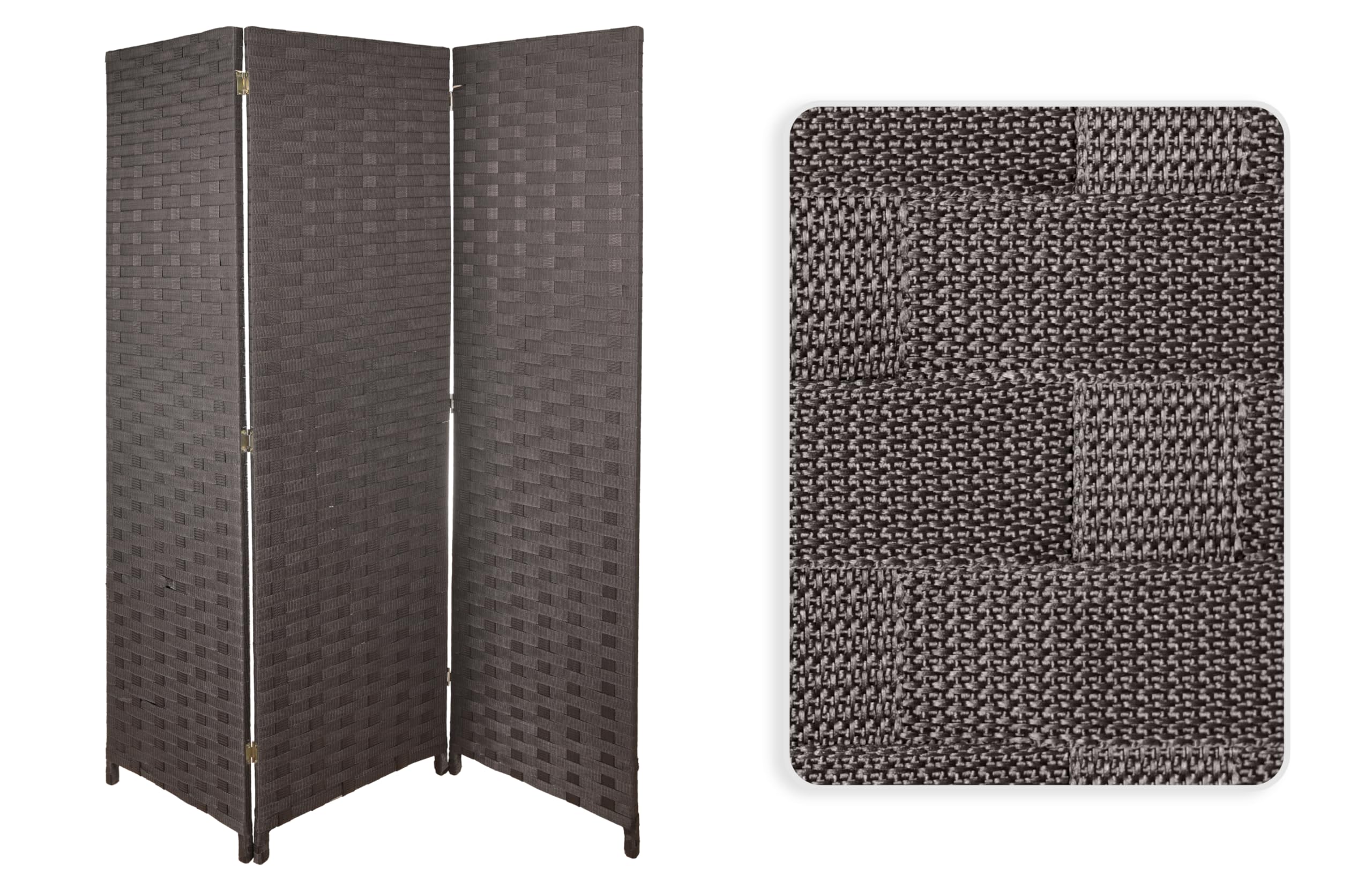 HERSIG - Biombo Separador Espacios | Paraban 3 Hojas Café - 180cm