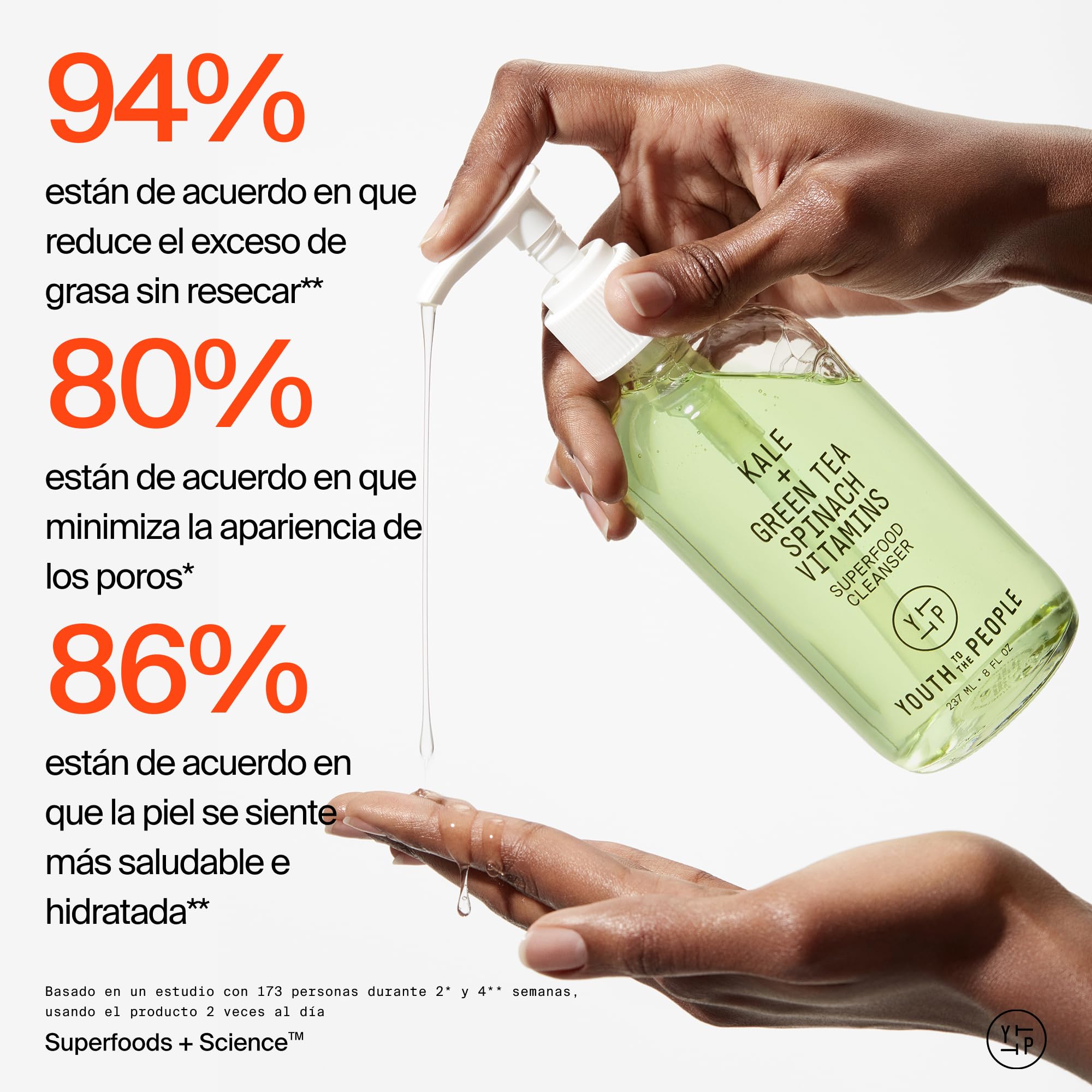 Youth To The People Superfood Cleanser, Limpiador Facial, Enriquecido con Kale, Té Verde y Espinaca, pH Equilibrado, Para Todo Tipo de Pieles, Desmaquillante Suave para Pieles Sensibles