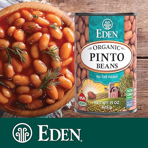 Miniatura 6 de Eden Frijoles pintos orgánicos, lata de 15 onzas (paquete de 12), sin sal añadida, sin OMG, sin gluten, veganos, kosher, cultivados en Estados