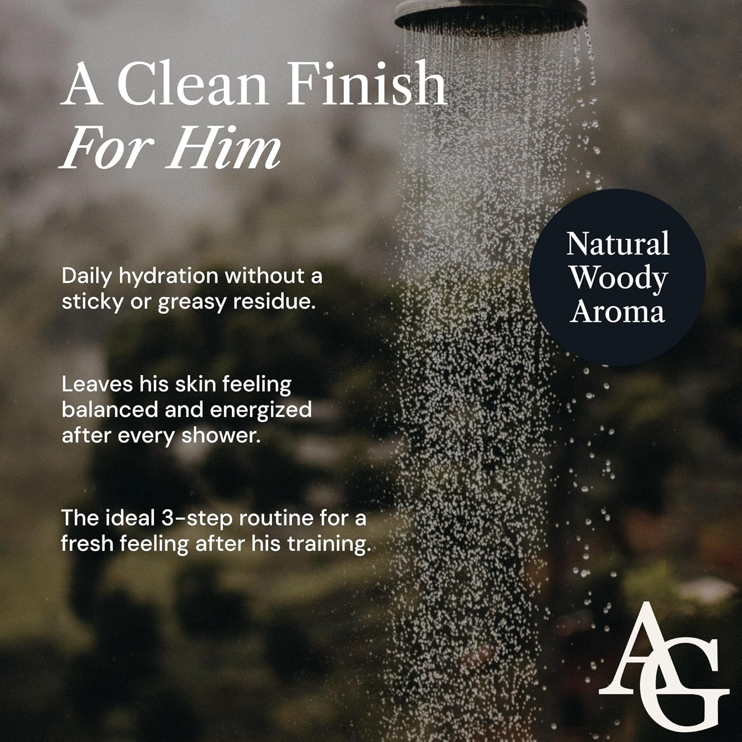 Shower Kit Men, Bath and Body Gift Set For Him - Shower Gel, Body Scrub & Body Cream, Sandalwood & Cedar Scent, 3 pcs 720ml - Skin Care Kit Fathers Day Birthday Idea for Him - Image 5