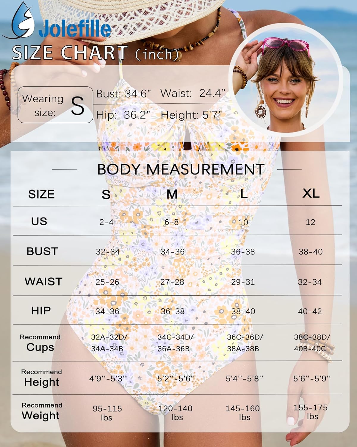 Jolefille Underwire One Piece Swimsuit Women Tummy Control Full Coverage Bathing Suit Push Up High Cut Swim Suits Floral Teen