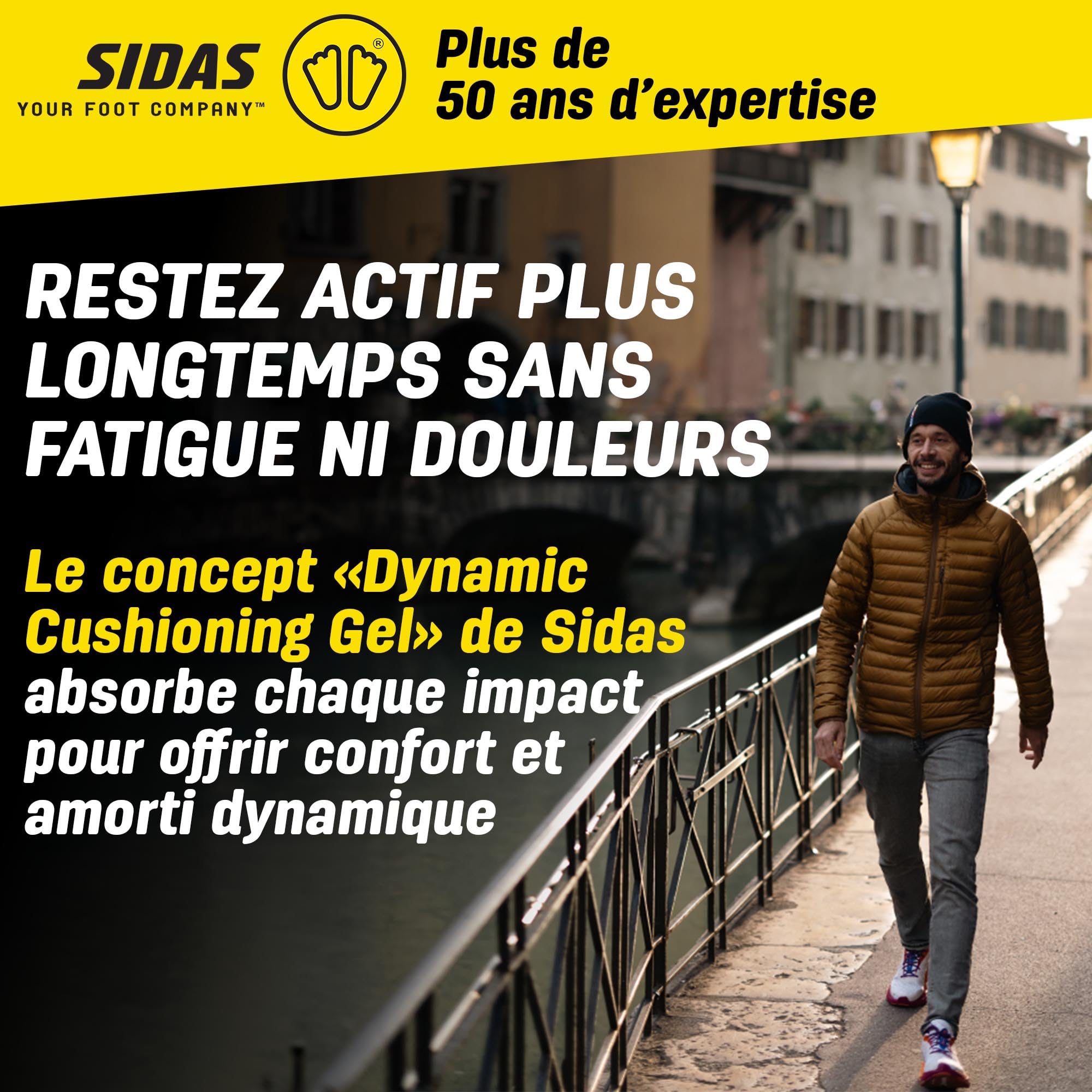 Sidas Semelles Cushioning Gel, Semelles en Gel pour chaussures du quotidien et de travail, Confort longue durée avec le gel dynamique, Respirantes, Homme et Femme
