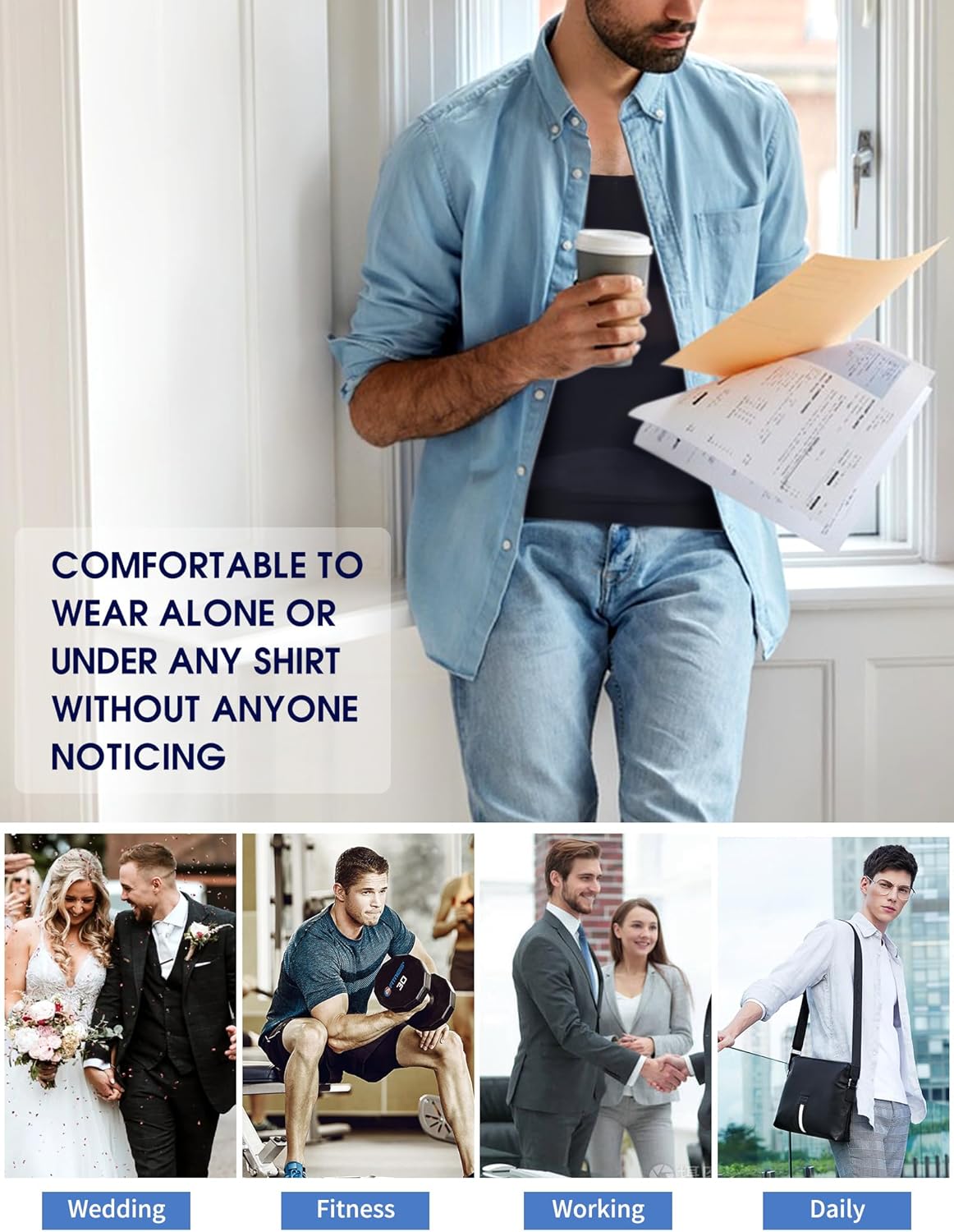 Men Body Shaper Slimming Vest Tummy Control Undershirt Gynomastica Compression Shirt Waist Trainer Tank Top - Image 5