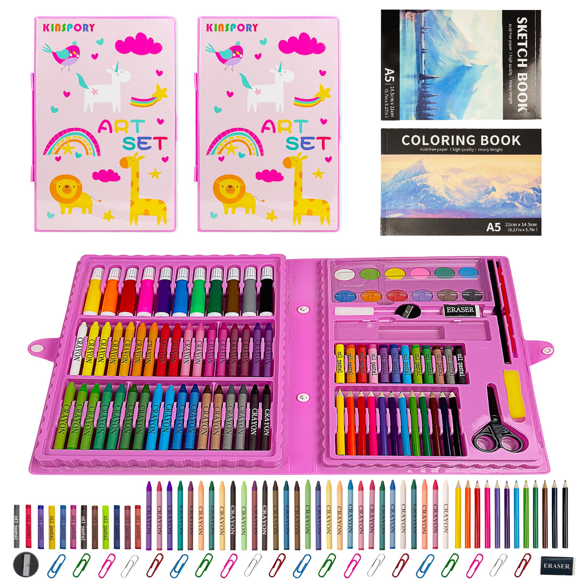 KINSPORY Art Sets of 2 Pack, Drawing Art Supplies Case for Kids