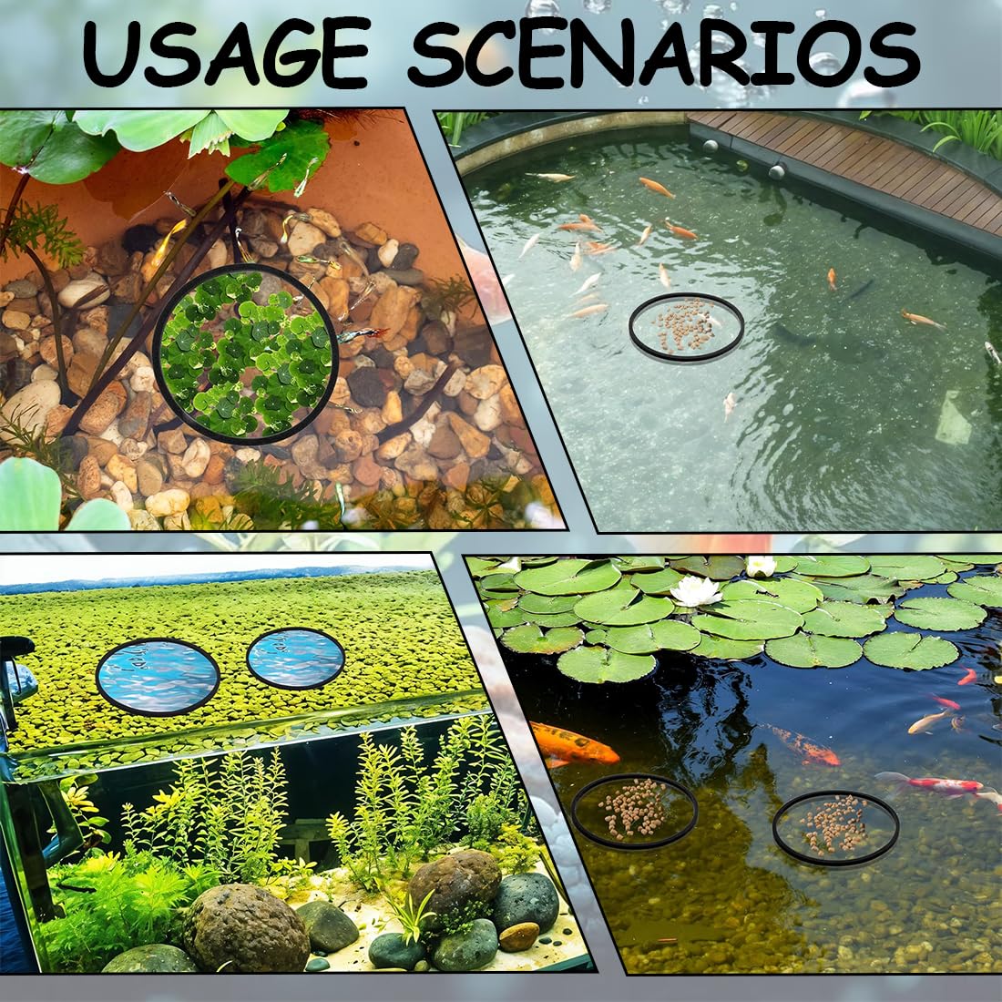 Juego de 7 Anillos flotantes para Plantas de Acuario, Separador Circular Flotante Negro para Plantas, Barrera Protectora y área de alimentación para Peces, Varios tamaños — view 6