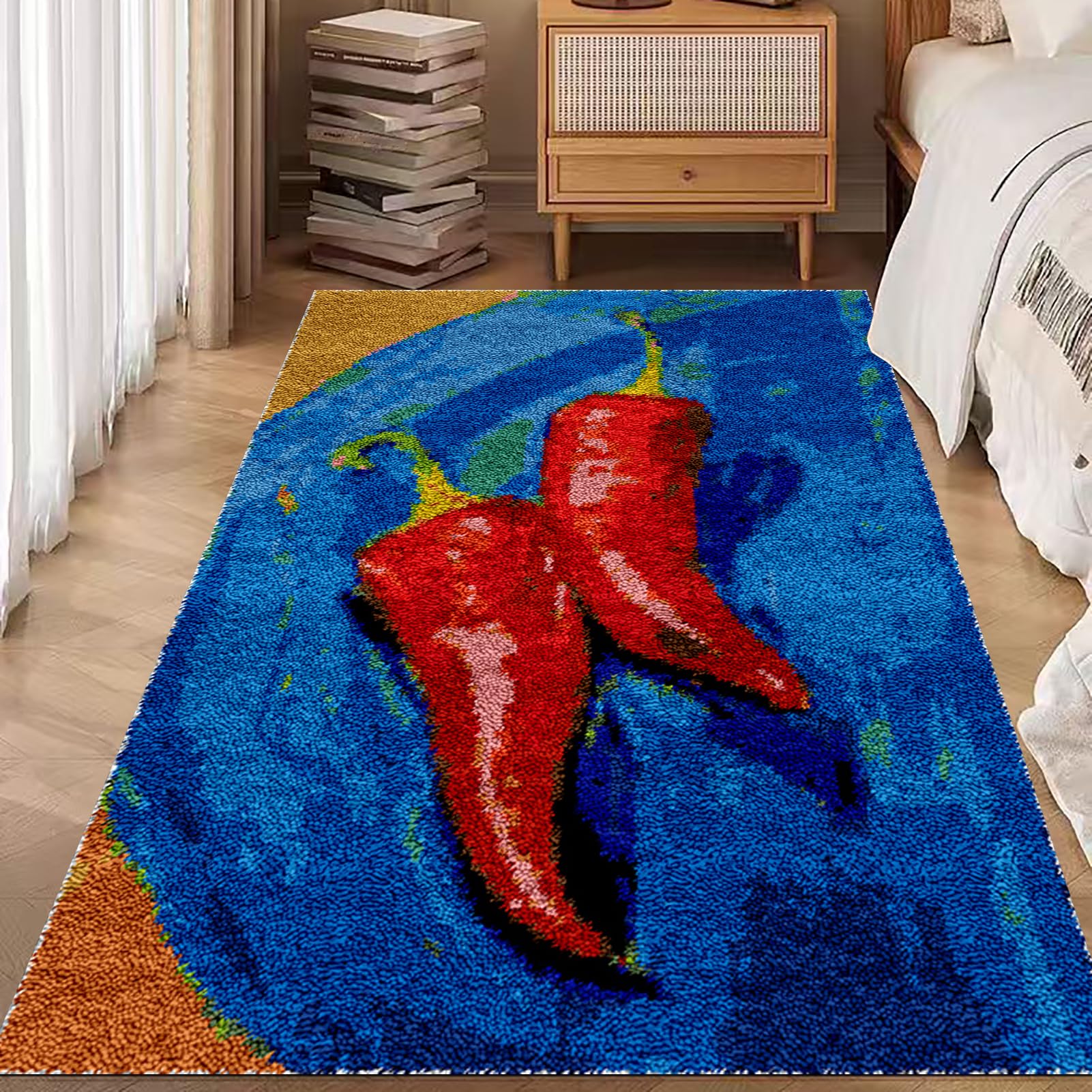 Laegnfho Latch Hook Kits for Adults Latch Hook Rug Kits Latch Hook Kit for Beginners Adults Handmade Home Decoration Rug Making Kits for Adults Latch Hook Mats Latch Hook Cushion Kits 55 x 75 cm โ image 1