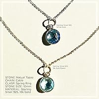 Vista 149 de Round Pendant Necklace, Natural Gemstones, Labradorite, Rainbow Moonstone, Crystal, Rose Quartz, Amethyst, Citrine, Sterling Silver, Handmade