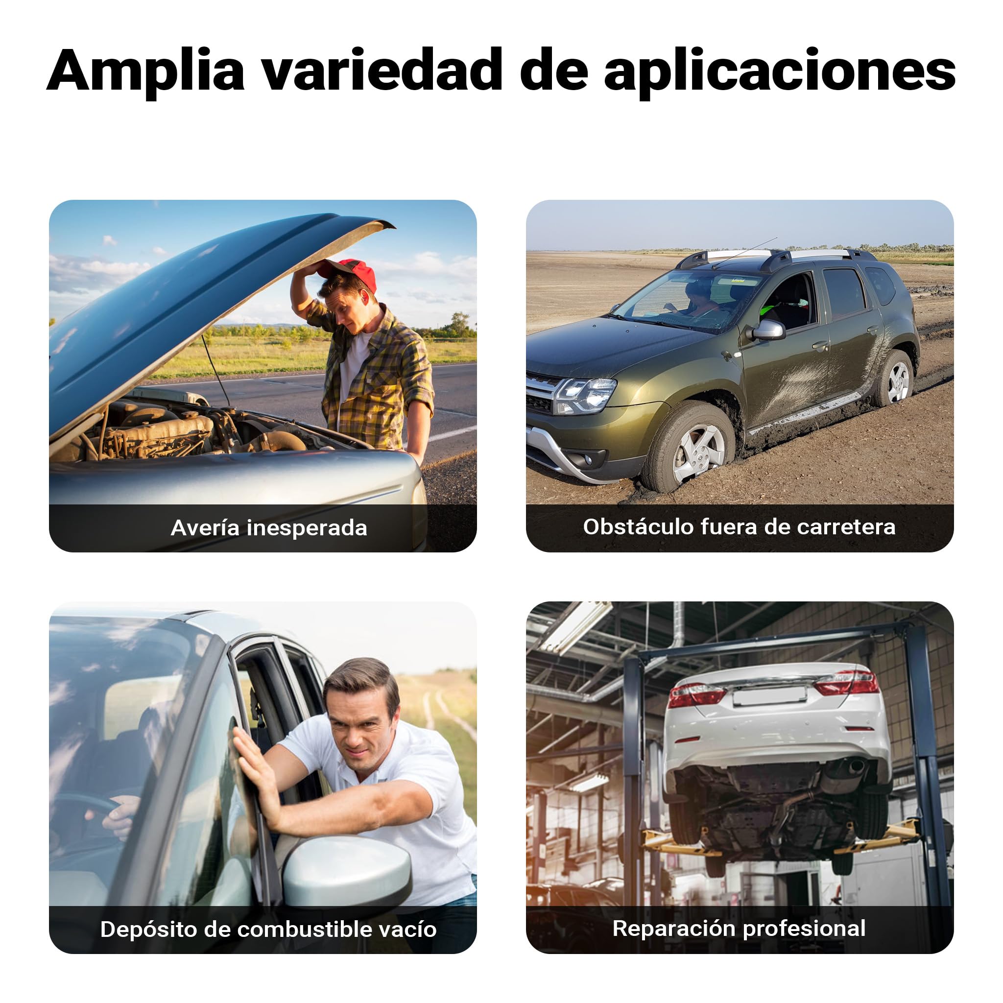 WilTec Barra de Remolque hasta 3 toneladas Barra Seguridad con Amortiguador 2m 3 Piezas