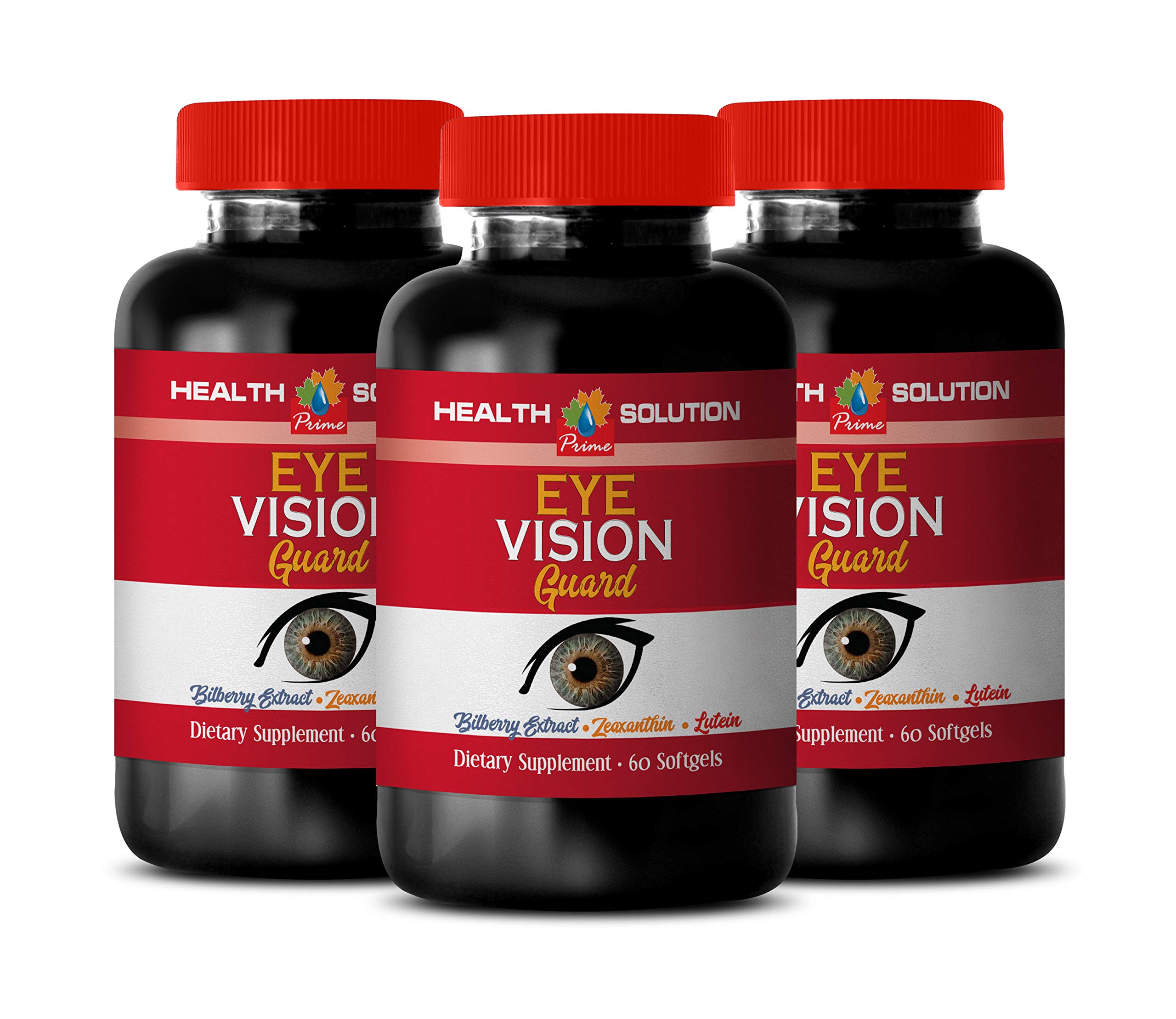 Eye Vitamins billberry - Eye Vision Guard (with Lutein, ZEAXANTHIN and Bilberry Extract) - Bilberry and Lutein Supplements - 3 Bottles (180 Softgels)