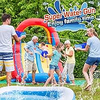 Vista 5 de Quanquer Paquete de 3 Pistolas de Agua para Niños y Adultos - Pistola de Juguete de Agua de 600CC Súper Blaster Empapador de Largo Alcance Alta