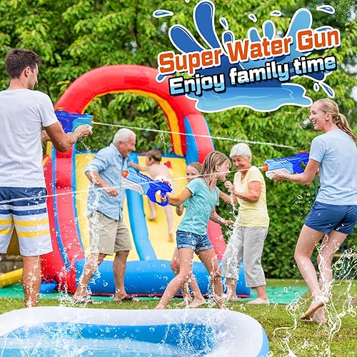 Miniatura 5 de Quanquer Paquete de 3 Pistolas de Agua para Niños y Adultos - Pistola de Juguete de Agua de 600CC Súper Blaster Empapador de Largo Alcance Alta