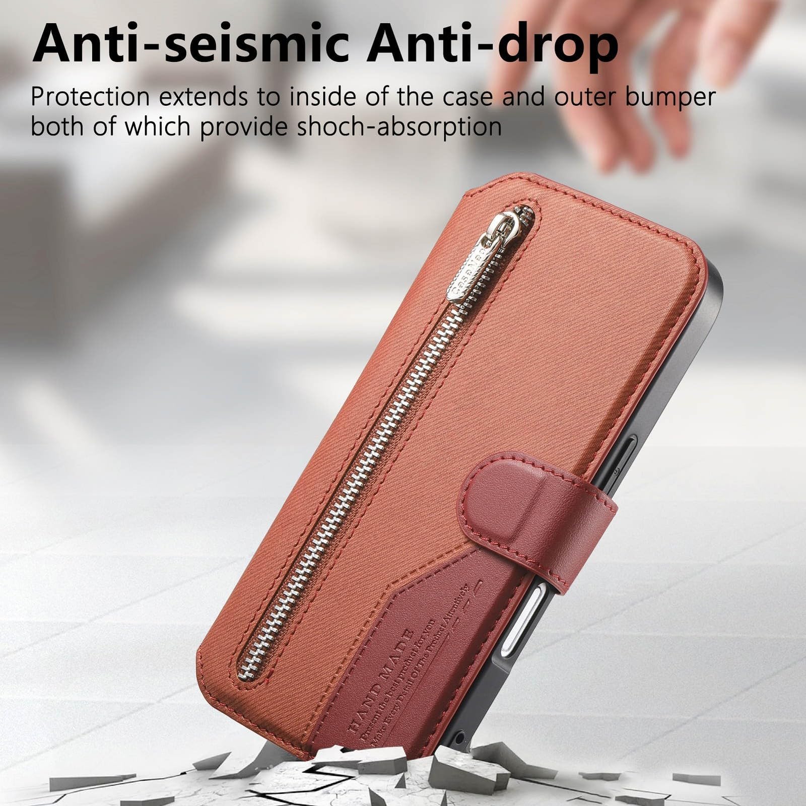 Generic Funda compatible con iPhone 15 Pro (color: verde) con cierre magnético, funda de piel extraíble