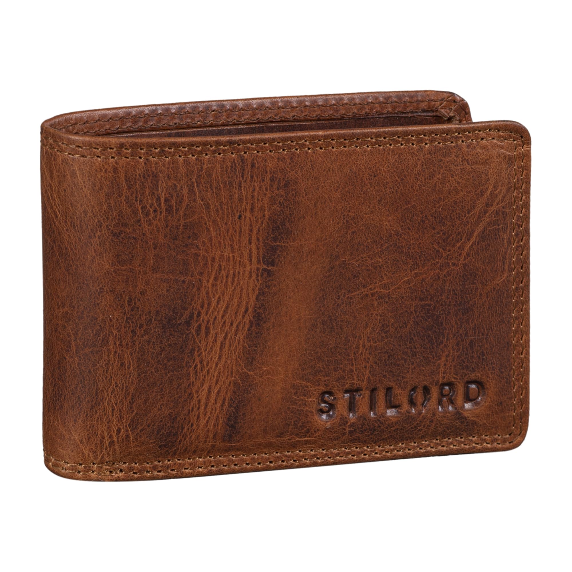 STILORD "Jay Monedero Hombre Pequeño RFID en Cuero Genuino Cartera Mini NFC Bloqueo Clásicas Portamonedas Billetera Portatarjetas de Piel Auténtica Color:Negro