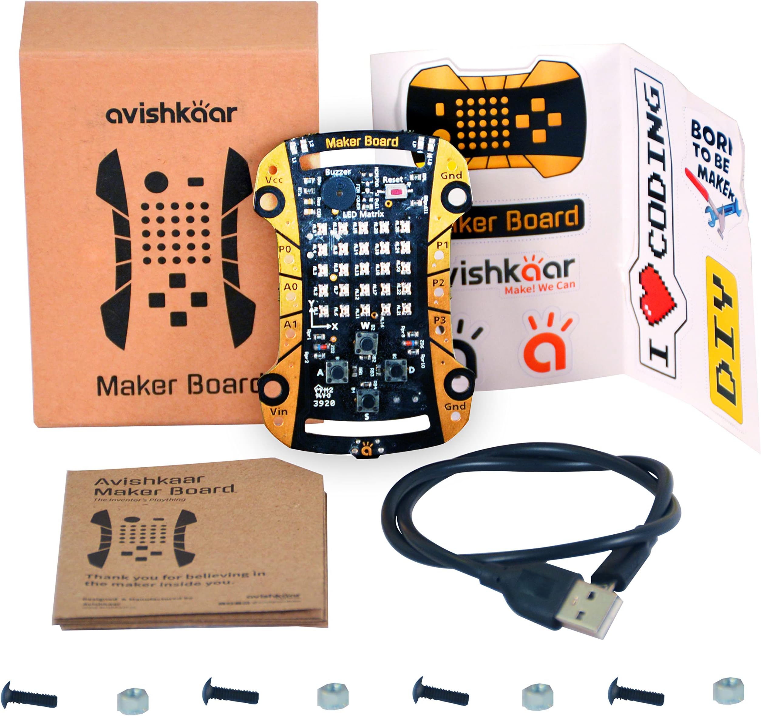 Avishkaar Maker Board, DIY STEM Programmable Electronics Kit, 50+ Projects, Learn Coding & Game Design, Best Educational & Learning Birthday Gift Toy for Boys, Girls & Kids aged 10+