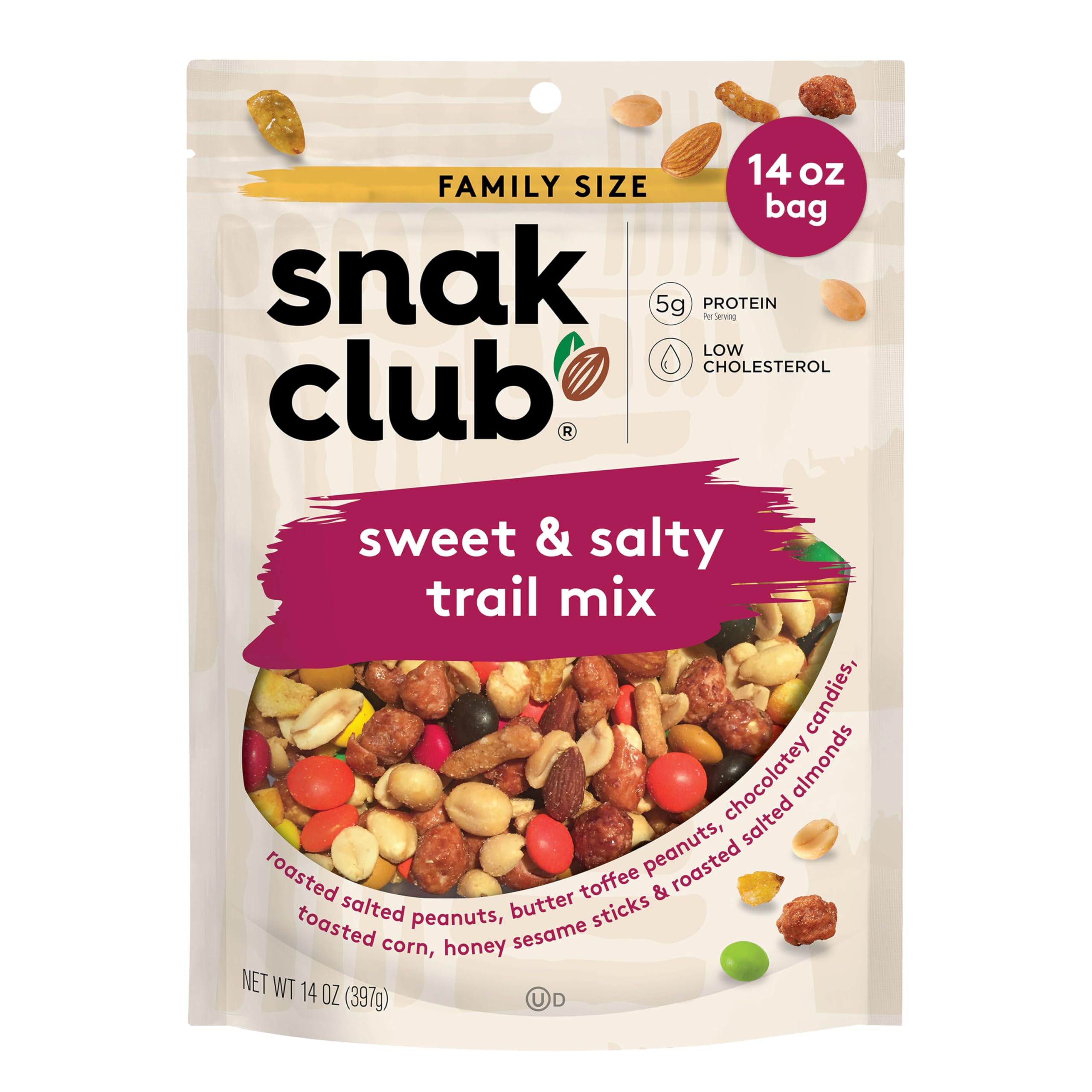 Snak Club Sweet & Salty Trail Mix, Family Size, 14 Ounce