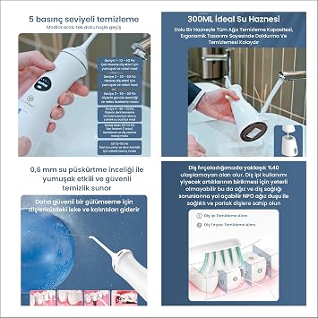 NPO Nicefeel FC1596 Portable,Charged,Massaged,Tooth Wire/Prosthetic Care Professional Oral Shower (White)