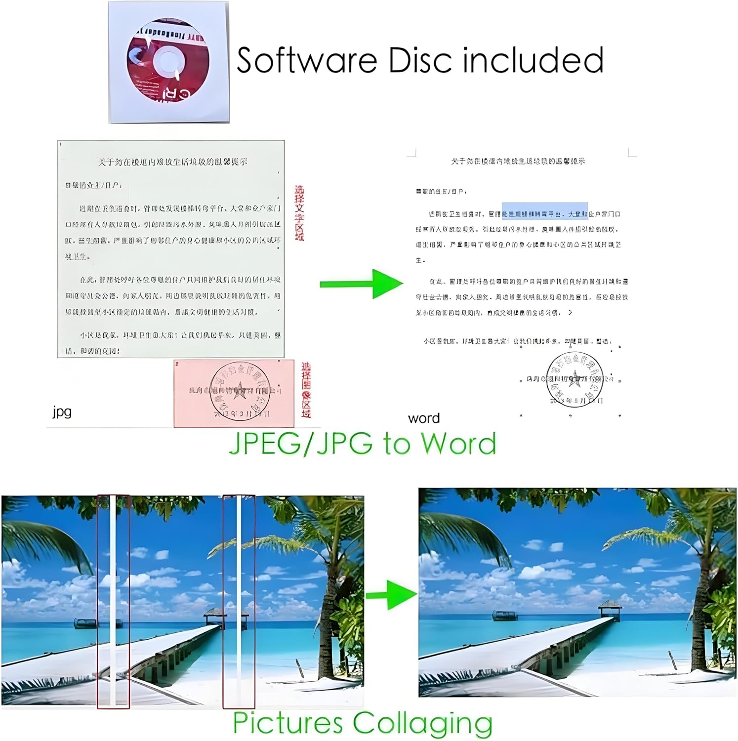 A4 Document Scanner, Portable Card Photo Scanner with 16GB Memory Card, Mini Handheld Receipt Scanners, USB Connection for Computer, Black, LNKH09