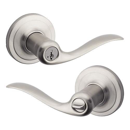 Kwikset Tustin Entry Door Handle with Lock and Key, Secure