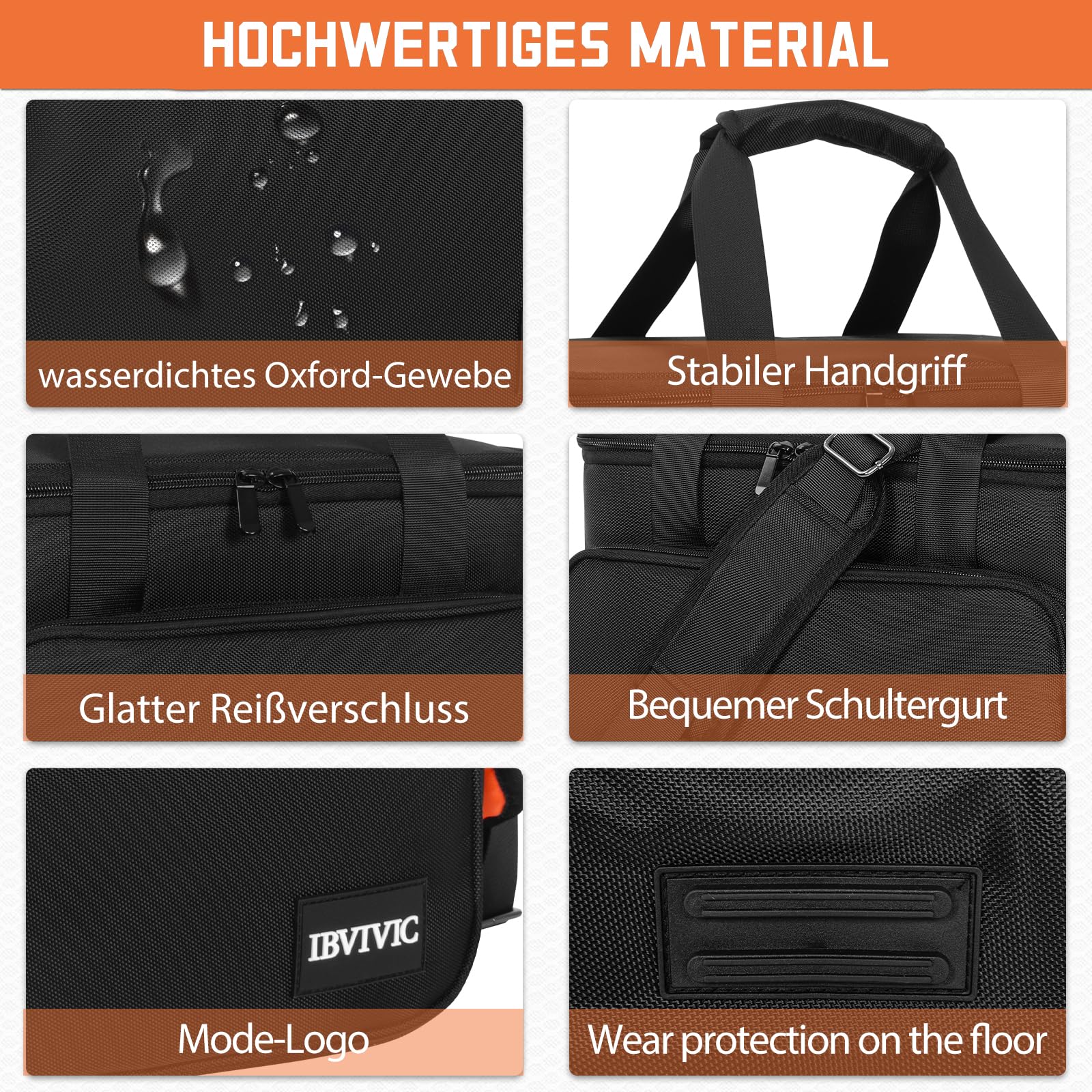OUUTMEE Bolsa para DJ, Bolsa de Archivos de Cables para DJ, con divisores Ajustables y Dos Bolsillos Separados, 35 x 25 x 30 cm, para Equipo de DJ Profesional, Bolsa de Cables, Instrumentos Musicales
