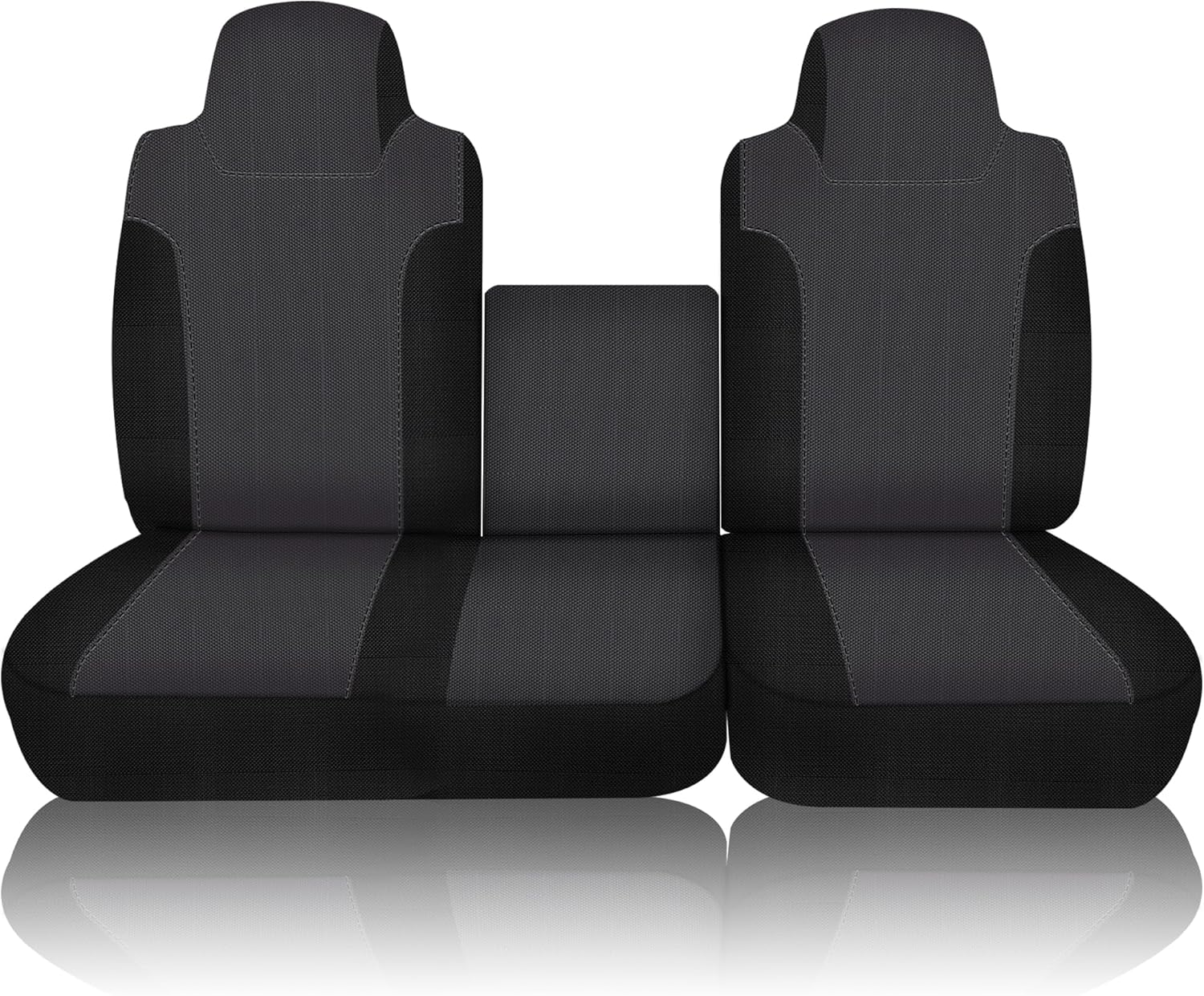 Front Seat Covers for Isuzu NPR 2006 2007 2008 2009 2010 2011 2012 2013 2014 2015-2025, Heavy Duty Knit Fabric with Padded Sponge Layer - Black