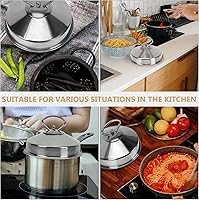 Vista 9 de Cabilock Lid for Cooking 1pc Stainless Steel Steaming Dome Lid Practical Wear Resistant for Housewarming Present