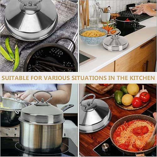 Miniatura 9 de Cabilock Tapa de vapor para cocinar, 1 unidad, tapa de cúpula de vapor de acero inoxidable, práctica resistente al desgaste para regalo de