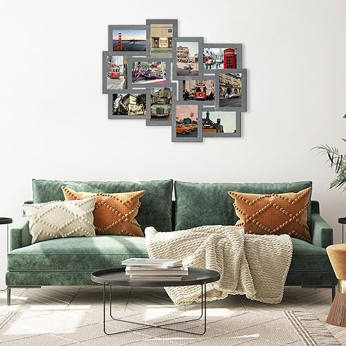 Miniatura 4 de Jerry & Maggie Paquete de 12 marcos de fotos de collage, marco de fotos para decoración de pared de 4 x 6 pulgadas, 12 aperturas, marcos de fotos de