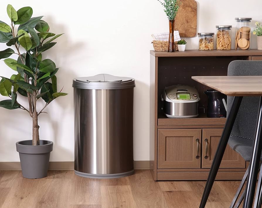 ステンレス　ゴミ箱 Amazon｜不二貿易 自動ゴミ箱 47L センサー 横開閉式 ソフト