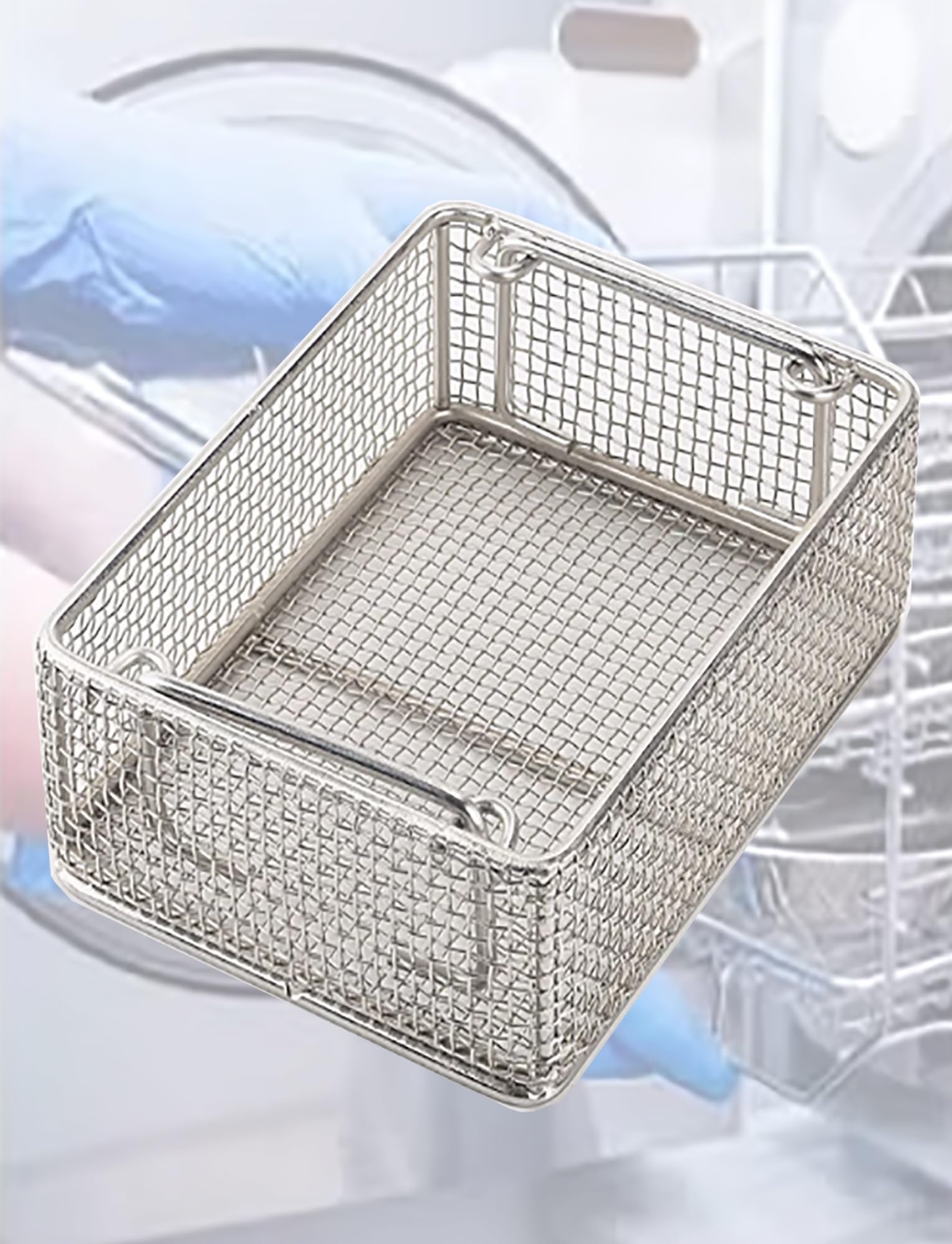 Surgical Instrument Cleaning Basket,304 Stainless Steel Medical Sterilization Tray, Medical Tray,for Hospitals,Dental Clinics, Medical Use(11.81x7.87x2.76in)