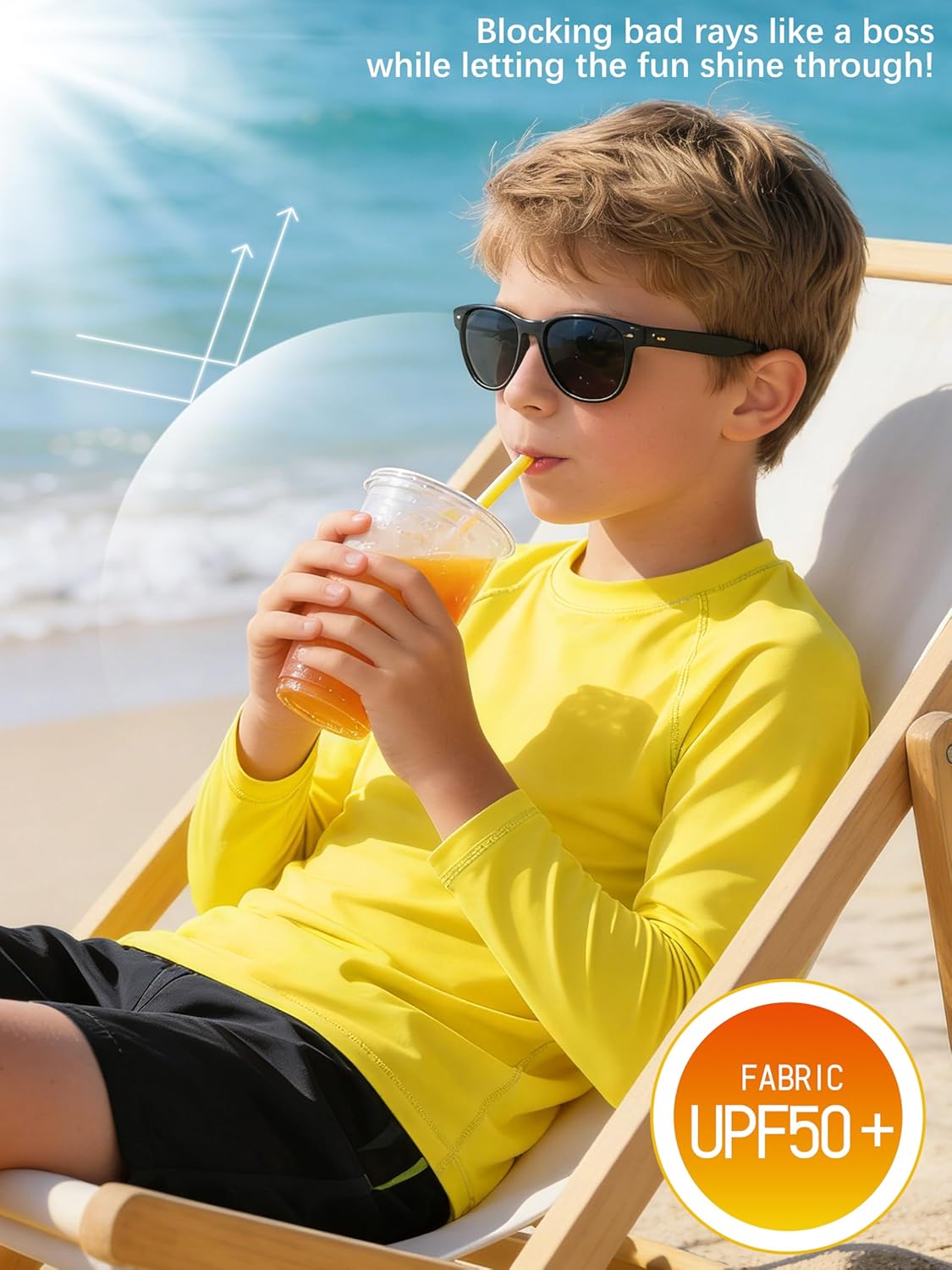 5 Pack Boys Rash Guard Swim Shirt UPF 50+ Long Sleeve Youth Neon Shirts Quick Dry Sun Protection Kids Swim Top for Boys Girls