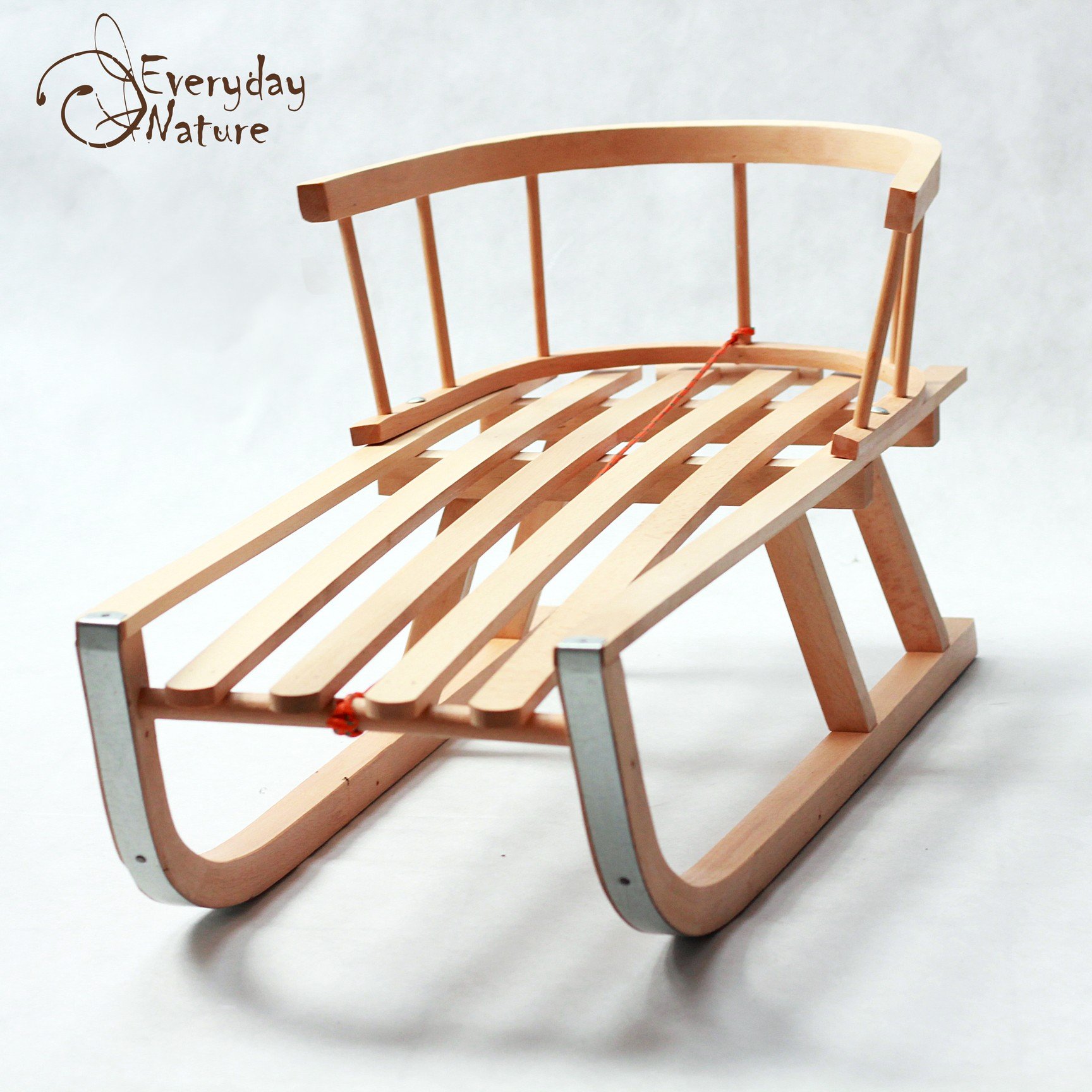 Trineo de madera, capacidad de carga hasta 30 kg, color amarillo