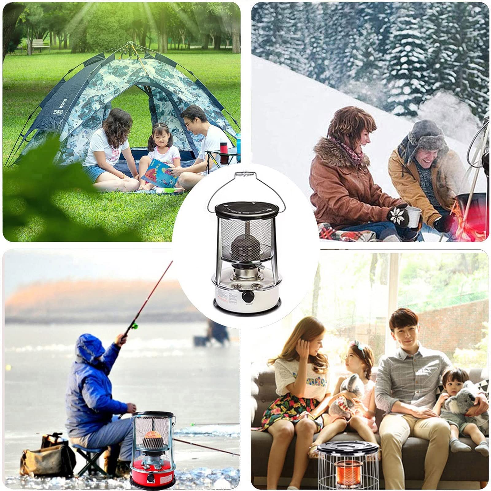 GGBOY Tragbare Kerosin-Herd-Heizung, für drinnen und draußen, Camping, Wandern, Eisangeln, Kerosin-Heizung, mit Aufbewahrungstasche