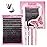 FADLASH Lash Extension DIY Kit Lash Clusters D Curl Cluster Lashes with Lash Bond and Seal Cluster Lashes Glue Remover Lash Tweezers for DIY Eyelash Extension at HomeKit 100D-0.07D-12-18MIX, black