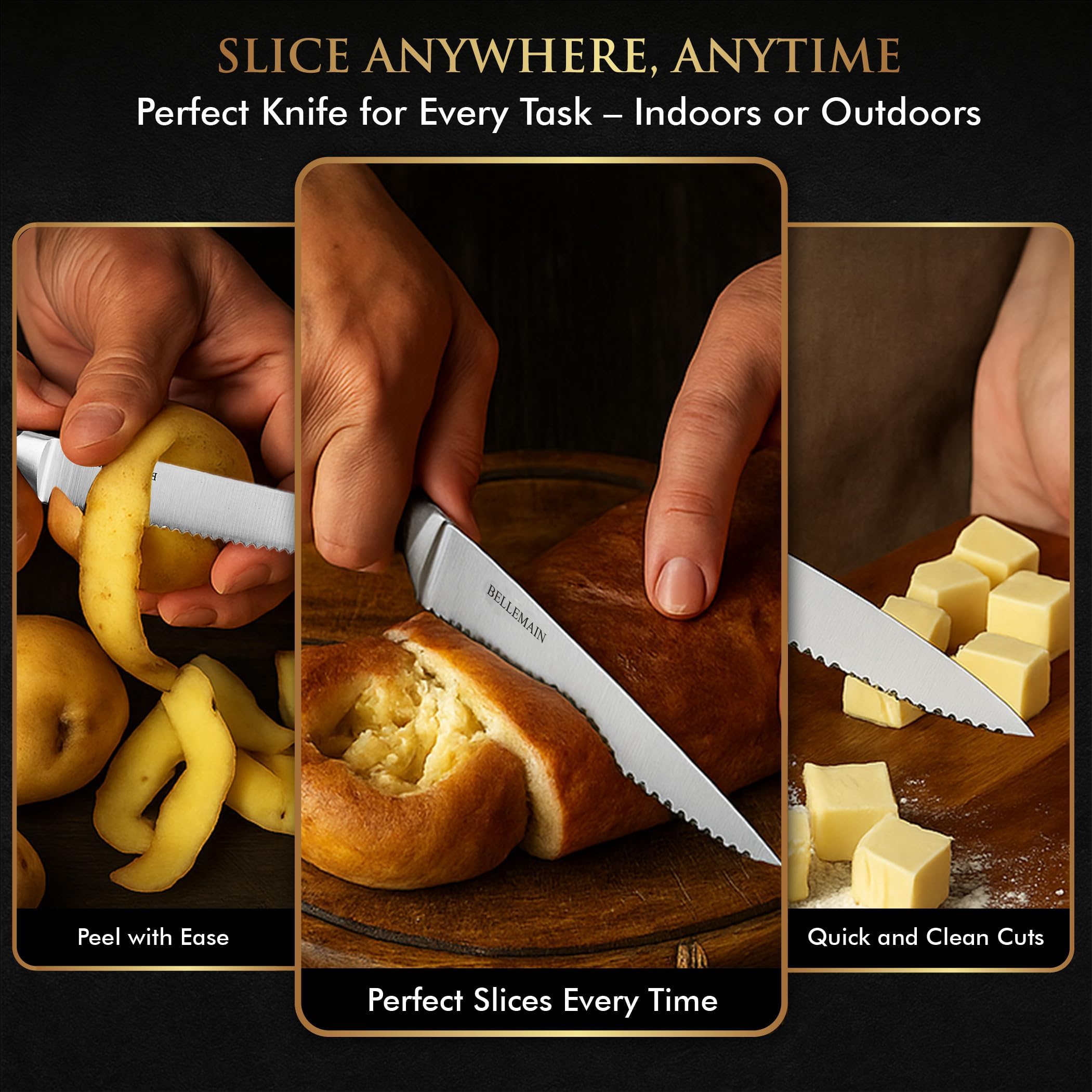 Bellemain Steak Knife Set of 8, Serrated Stainless Steel, Dishwasher Safe — Amazon image 5