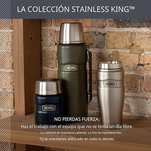 Miniatura 6 de THERMOS Stainless King - Botella de bebida aislada al vacío, 40 onzas, azul medianoche Azul medianoche,Mate acero inoxidable (Matte Stainless