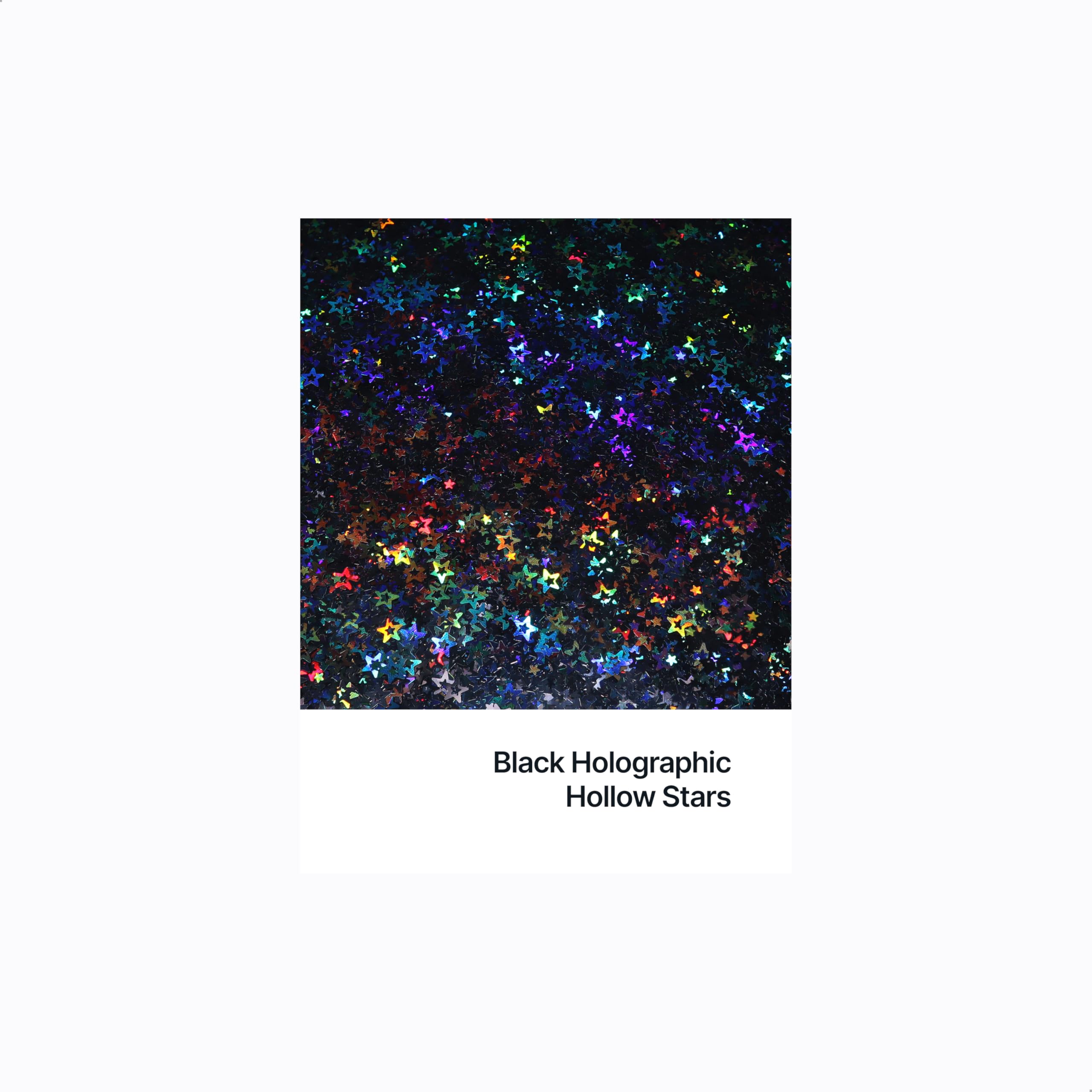 Hemway Craft Glitter Hollow Star Shape, 50g, Black Holographic, Hollow Star - Black Holographic, 50g / 1.8oz - Image 2