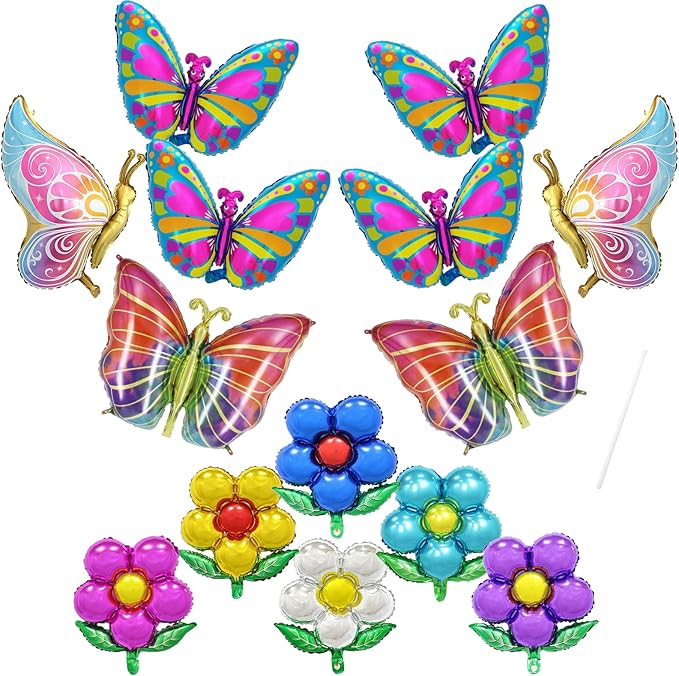 Palloncini Farfalla Per Compleanno 5 Anni - Set Decorazione A Tema Fata Arcobaleno Per Feste Bambine - Foto 5