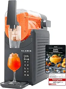 KLAMER Slush Machine with 5 Preset Programmes: Slushie, Cocktail, Milkshake, Frappé, Wine, Automatic Cleaning, 2L Capacity, Turbo Freeze, No Ice Required