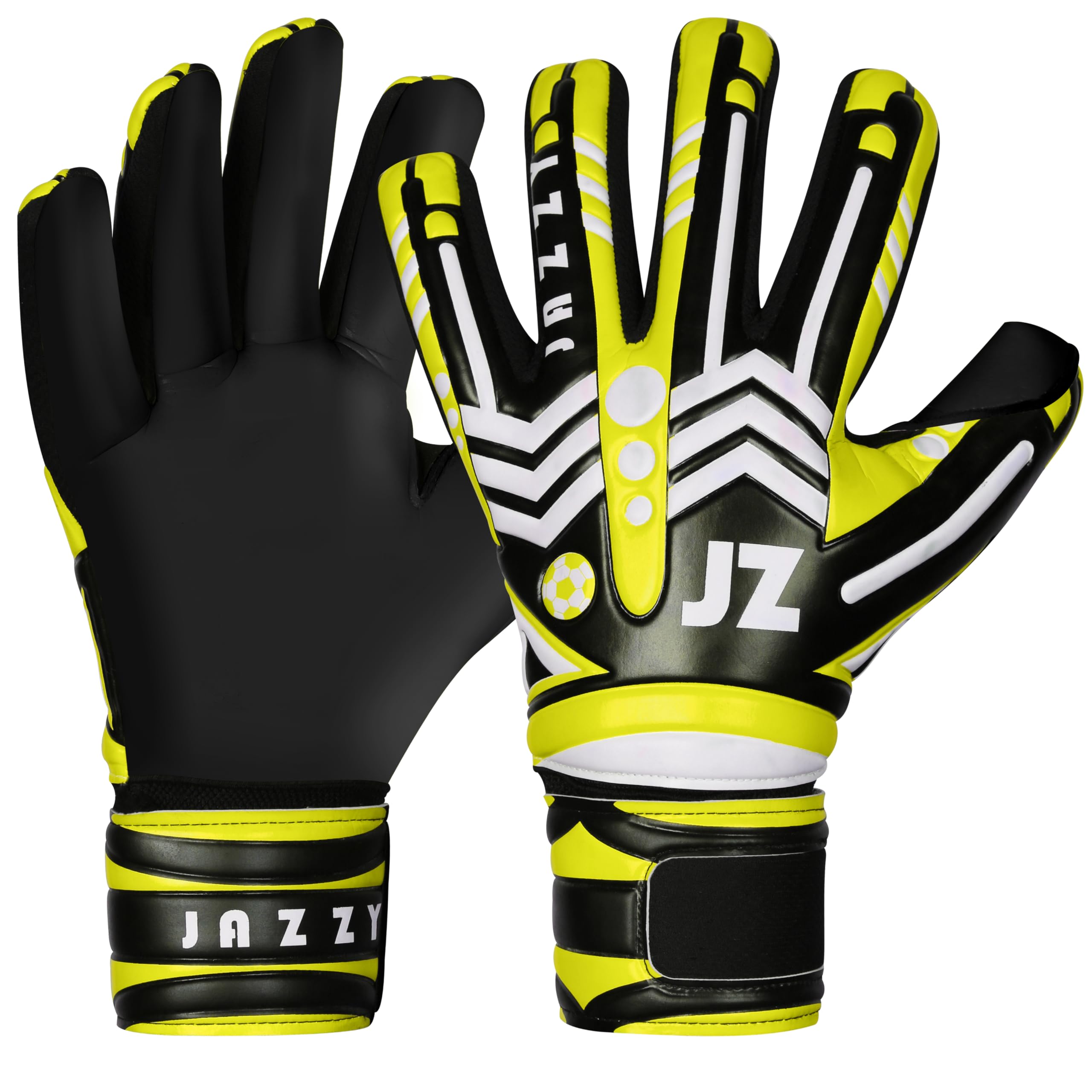 Jazzy Sports Professional Soccer Goalie Gloves for Youth Adult,Goalkeeper Gloves with Removable Finger Protect,Breathable,Strong Grip,6MM Latex Palm,