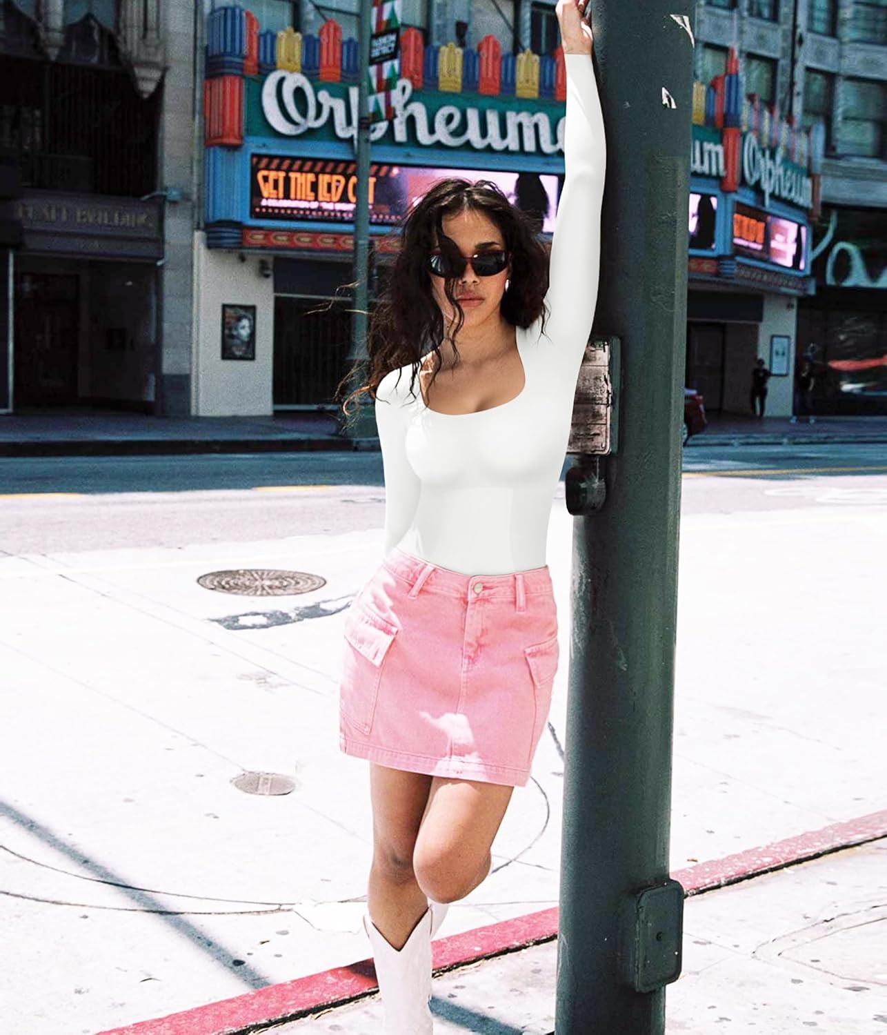 LODAY Tummy Control Shapewear Tank Top Square Neck Long Sleeve Top Slimming Body Shaper Compression Tanks for Women - Image 3