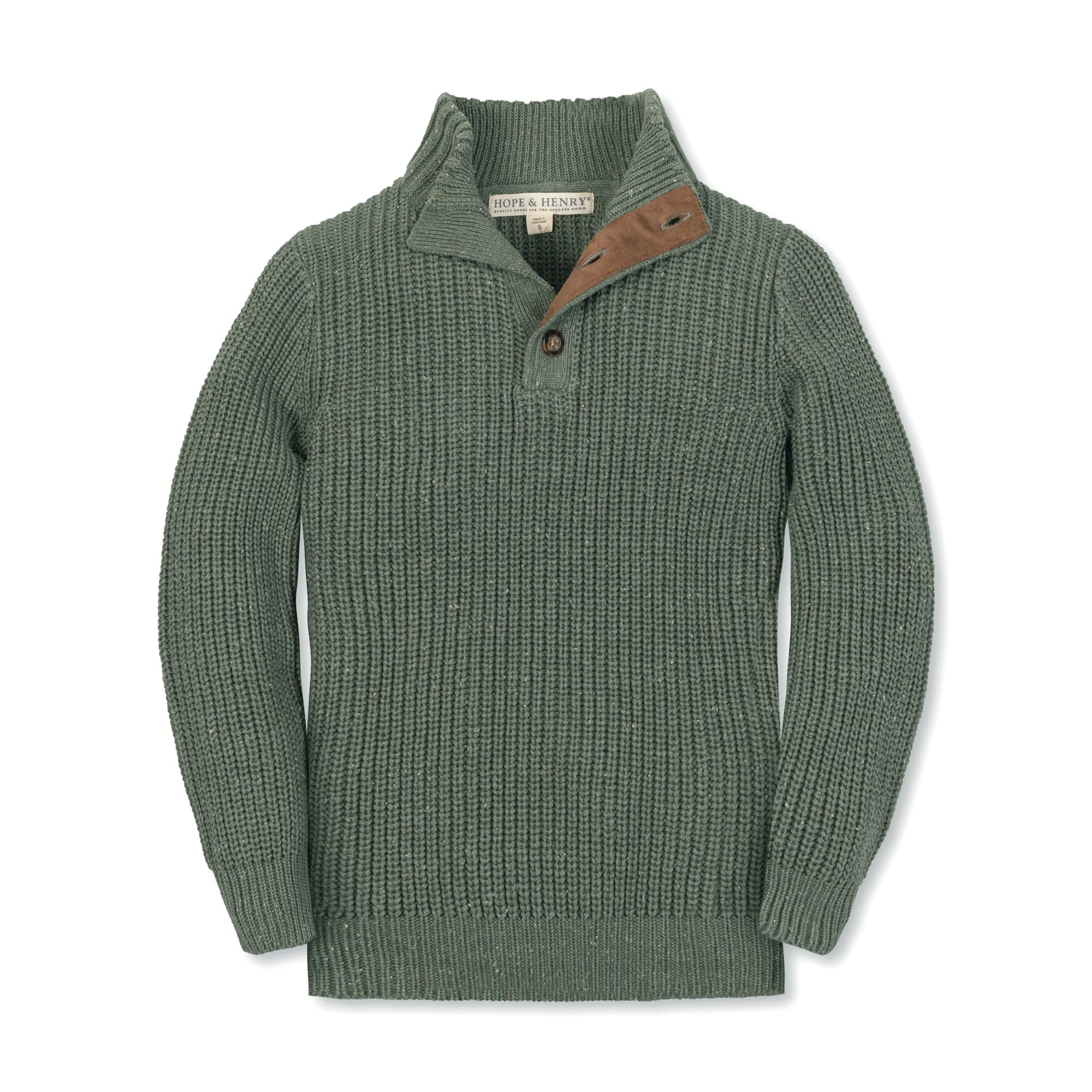 Natural Mock Neck Sweater by Hope &amp; Henry Boy